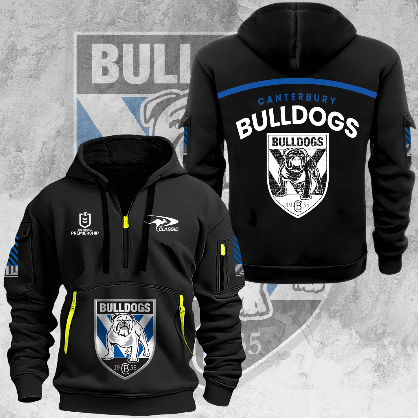 Canterbury-Bankstown Bulldogs NRL 2025 Dogs Of War Limited Edition Zipper Hoodie - When you buy a combo - You save more V1