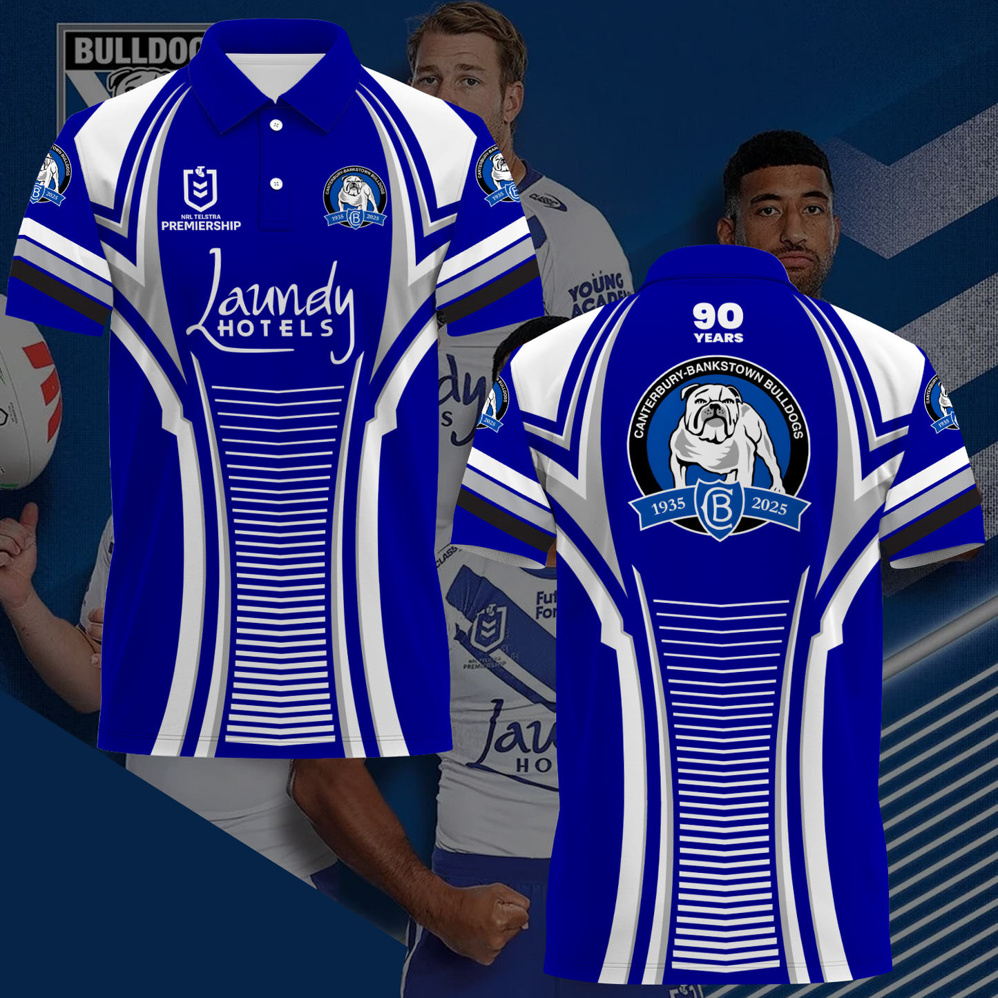 Canterbury-Bankstown Bulldogs NRL 2025 Polo Shirt TM NTA V4