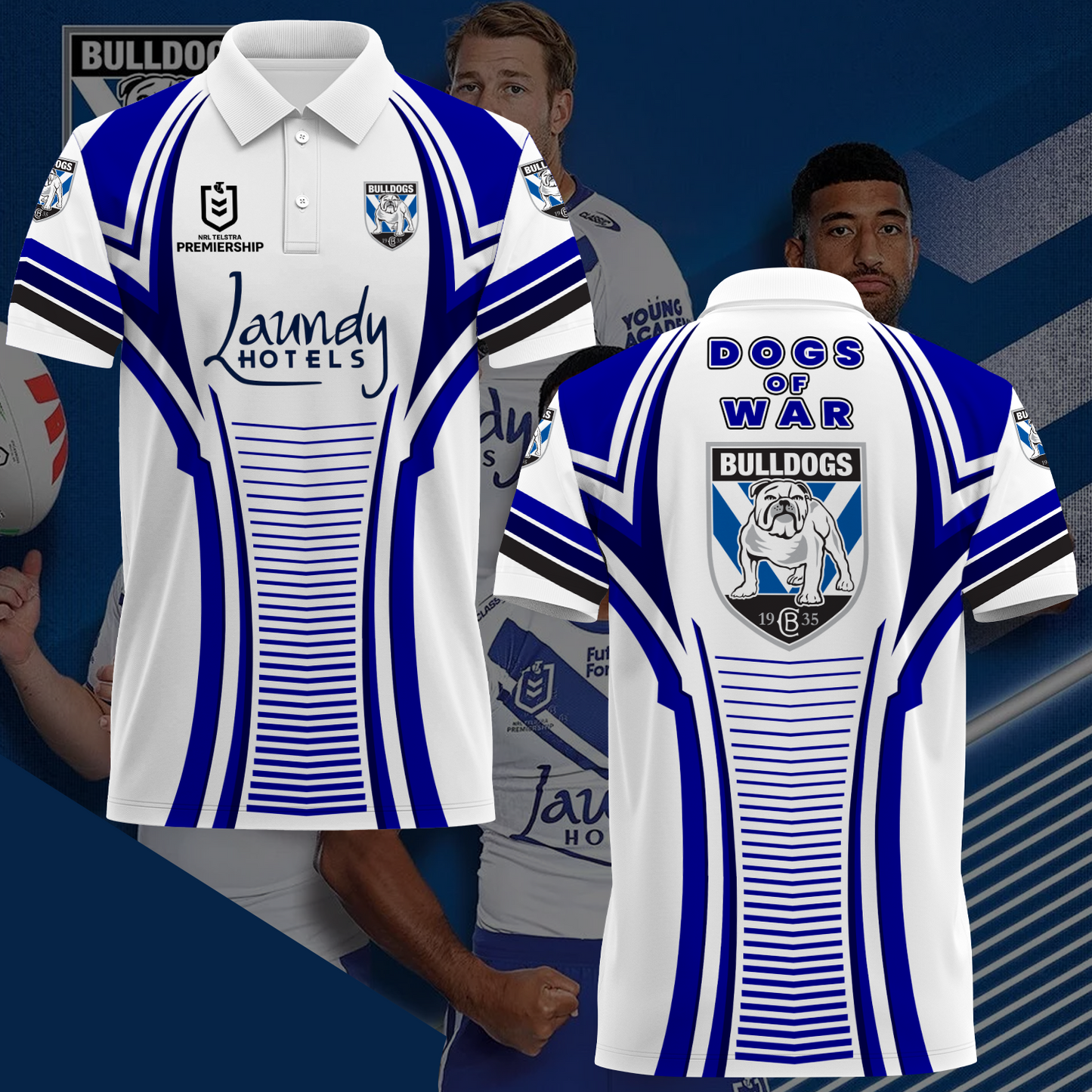 Canterbury-Bankstown Bulldogs NRL 2025 Polo Shirt TM NTA V6