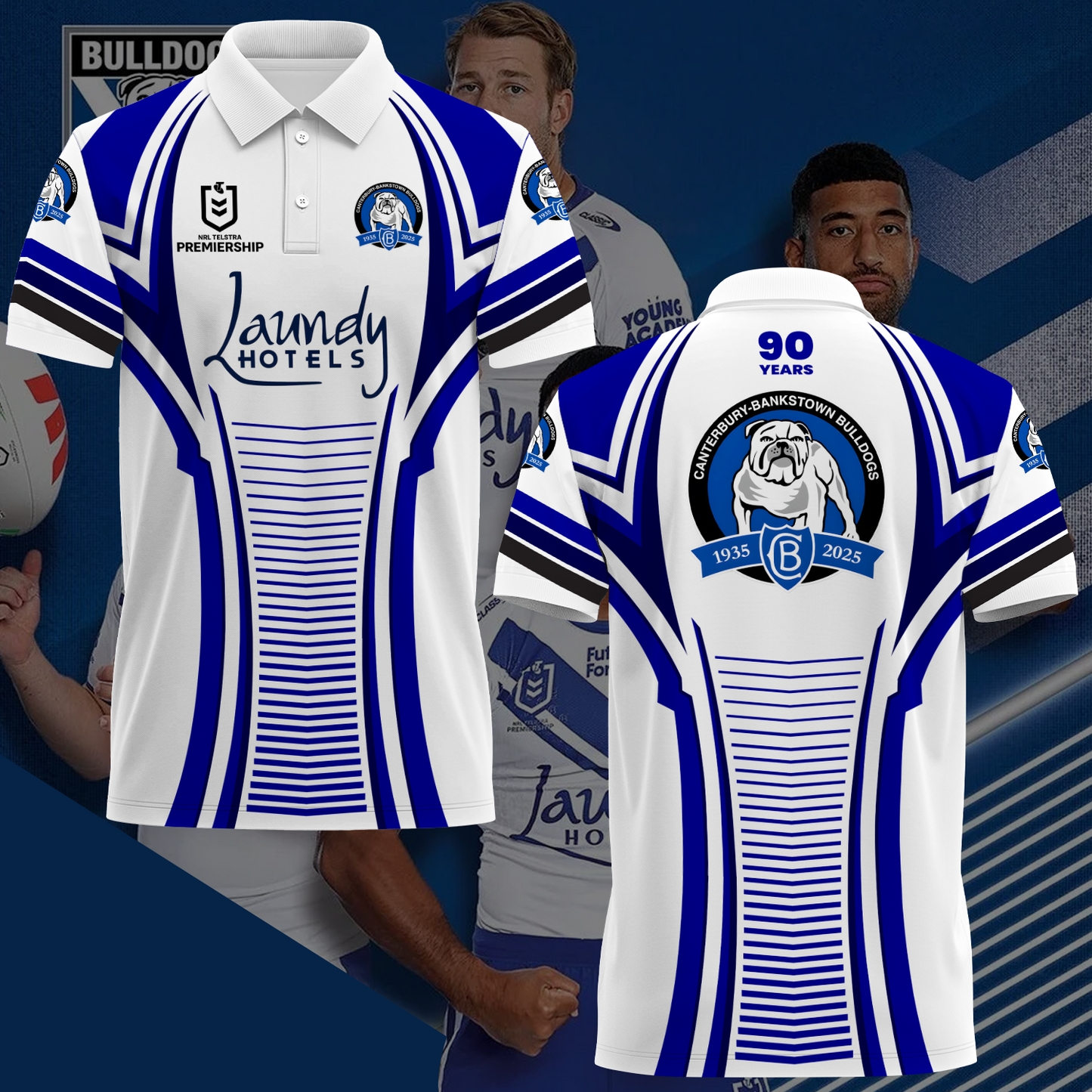 Canterbury-Bankstown Bulldogs NRL 2025 Polo Shirt TM NTA V7