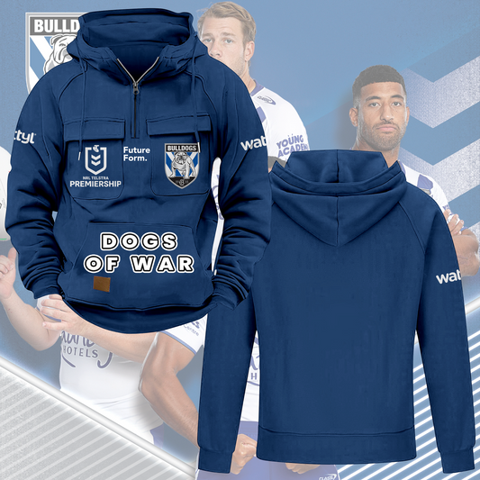 Canterbury-Bankstown Bulldogs NRL 2025 Quarter Zip Hoodie TM NTA V3
