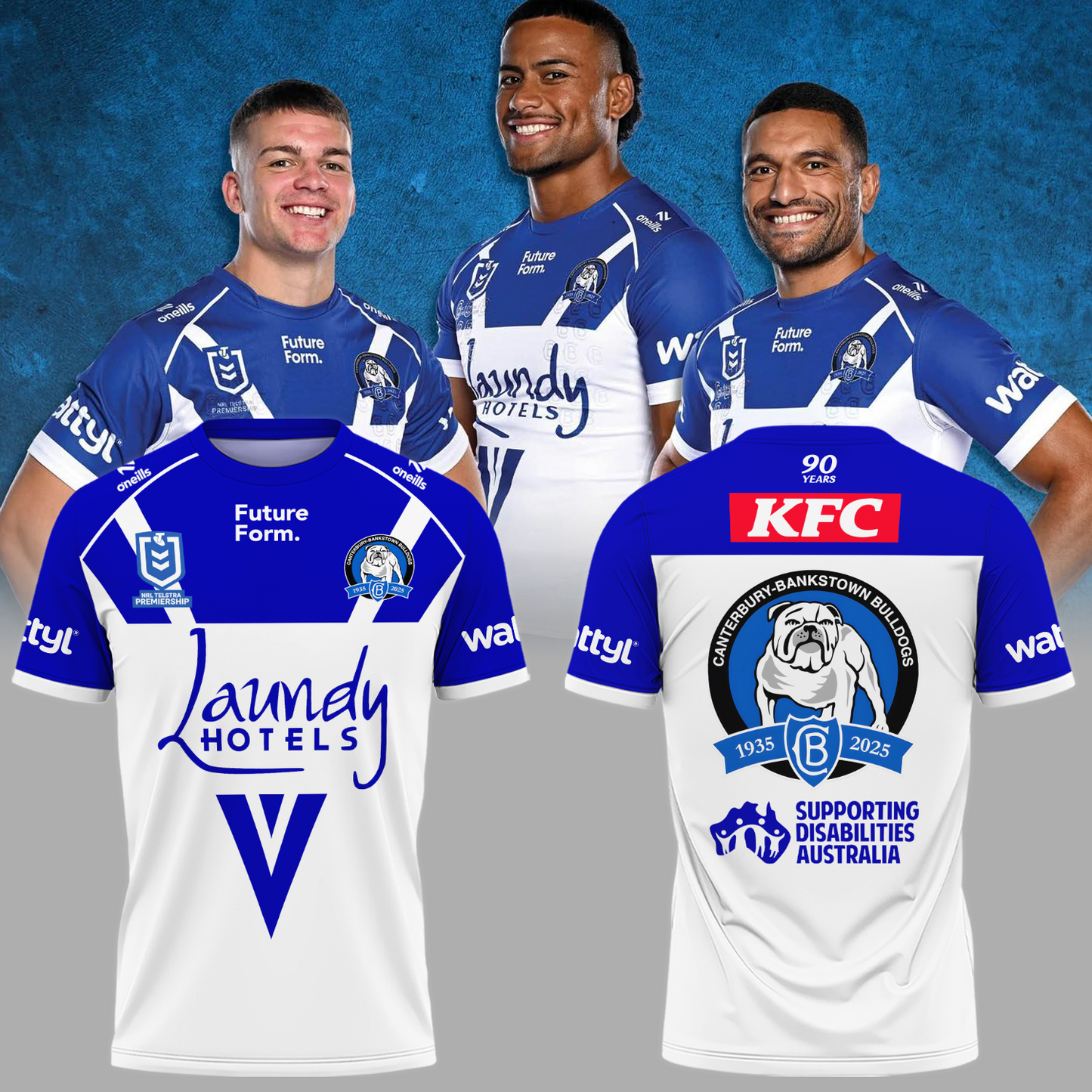 Canterbury-Bankstown Bulldogs NRL 2025 T-Shirt TM NTA V2