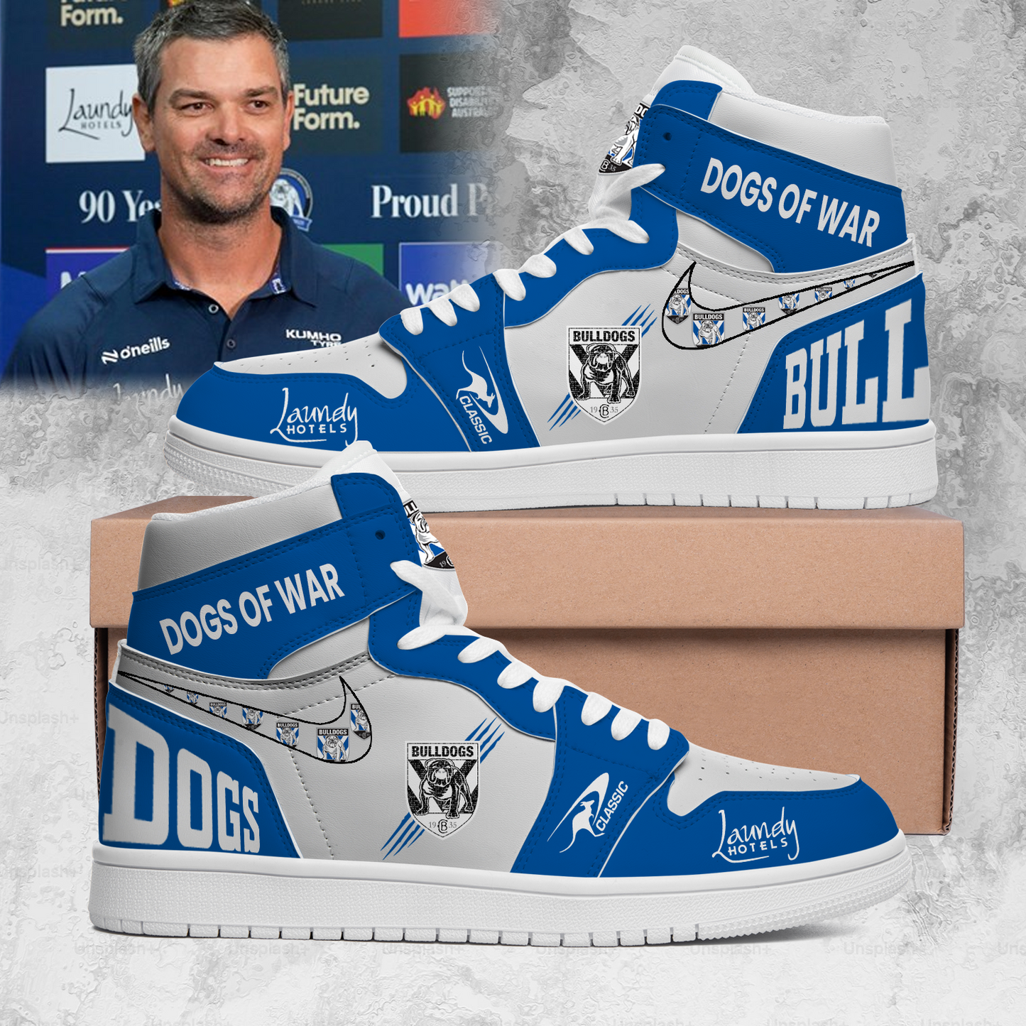 Canterbury-Bankstown Bulldogs NRL 2025 The Dogs Of War Limited Edition A1 Shoes TM NTA V2