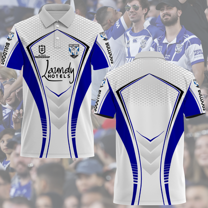 Canterbury-Bankstown Bulldogs NRL 2025 The Dogs Of War Limited Edition Polo Shirt TM NTA V11 230425