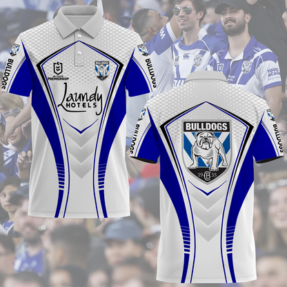 Canterbury-Bankstown Bulldogs NRL 2025 The Dogs Of War Limited Edition Polo Shirt TM NTA V12 230425