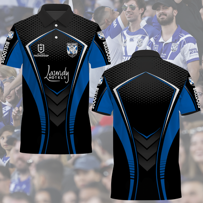 Canterbury-Bankstown Bulldogs NRL 2025 The Dogs Of War Limited Edition Polo Shirt TM NTA V4 230425