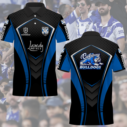 Canterbury-Bankstown Bulldogs NRL 2025 The Dogs Of War Limited Edition Polo Shirt TM NTA V7 230425