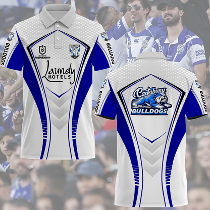 Canterbury-Bankstown Bulldogs NRL 2025 The Dogs Of War Limited Edition Polo Shirt TM NTA V8 230425