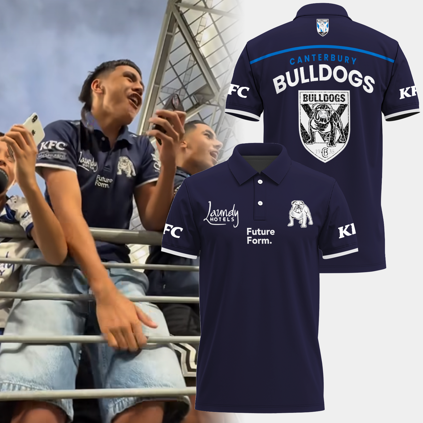 Canterbury-Bankstown Bulldogs NRL 2025 The Dogs Of War Limited Edition Polo Shirt TM V12
