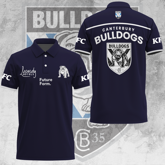 Canterbury-Bankstown Bulldogs NRL 2025 The Dogs Of War Limited Edition Polo Shirt TM V17
