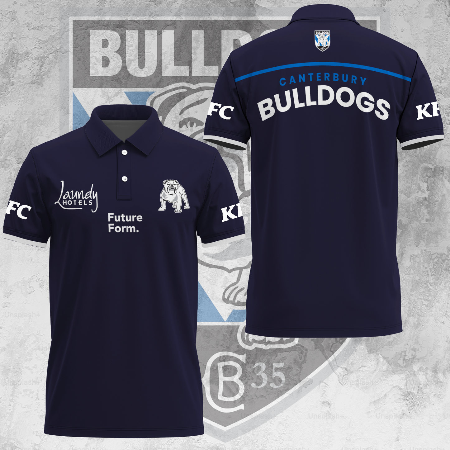 Canterbury-Bankstown Bulldogs NRL 2025 The Dogs Of War Limited Edition Polo Shirt TM V18