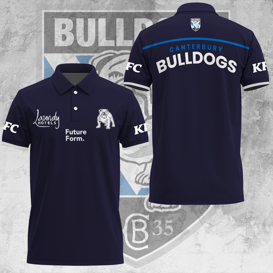 Canterbury-Bankstown Bulldogs NRL 2025 The Dogs Of War Limited Edition Polo Shirt TM V18