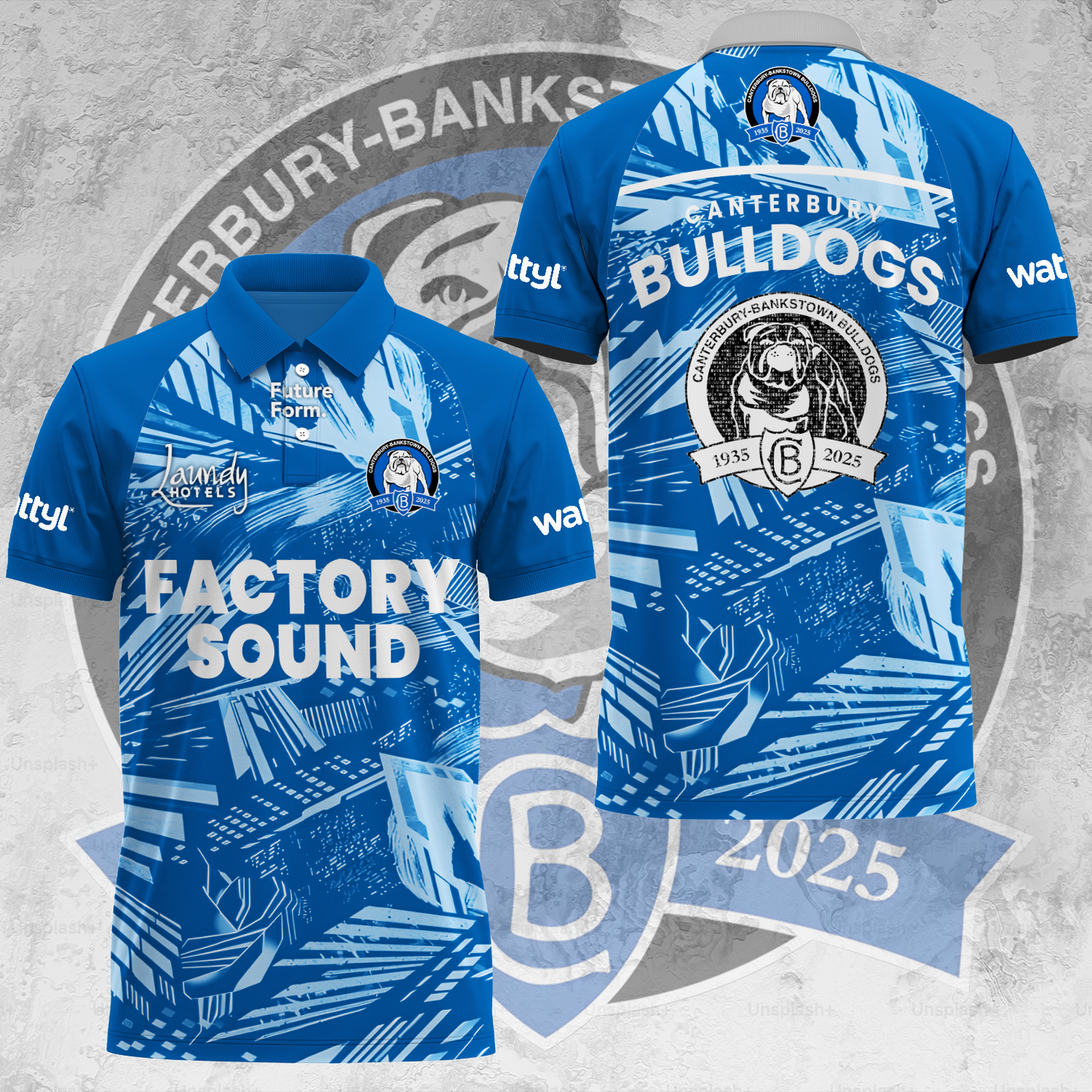 Canterbury-Bankstown Bulldogs NRL 2025 The Dogs Of War Limited Edition Polo Shirt TM V2