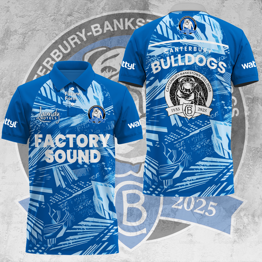 Canterbury-Bankstown Bulldogs NRL 2025 The Dogs Of War Limited Edition Polo Shirt TM V2