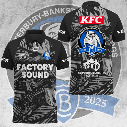 Canterbury-Bankstown Bulldogs NRL 2025 The Dogs of War Limited Edition Polo Shirt TM V3