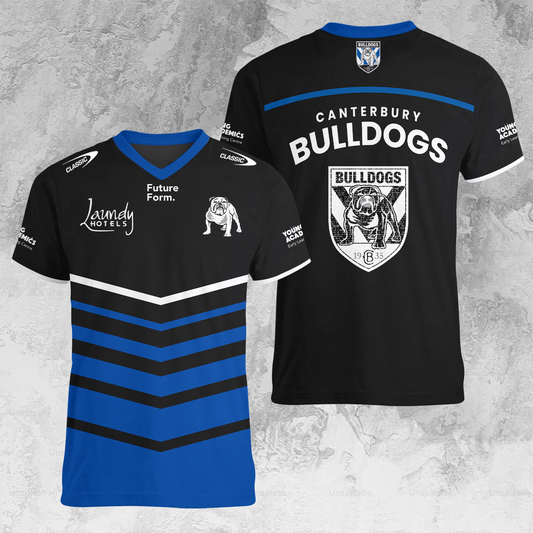 Canterbury-Bankstown Bulldogs NRL 2025 The Dogs Of War Limited Edition V-neck T-Shirt TM NTA V1