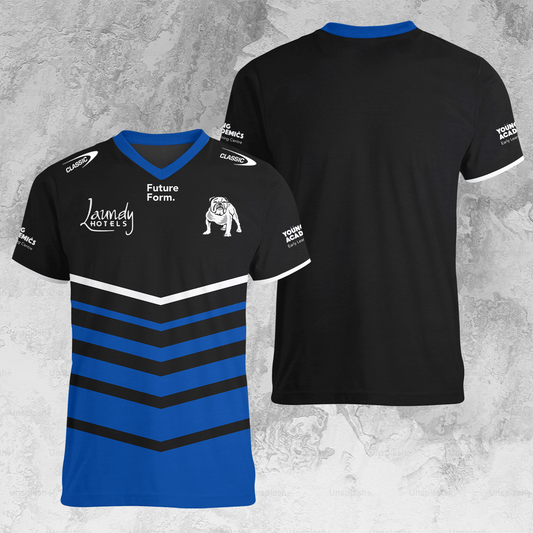 Canterbury-Bankstown Bulldogs NRL 2025 The Dogs Of War Limited Edition V-neck T-Shirt TM NTA V4