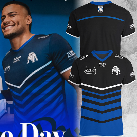 Canterbury-Bankstown Bulldogs NRL 2025 The Dogs Of War Limited Edition V-neck T-Shirt TM NTA