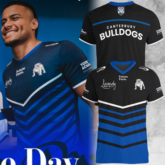 Canterbury-Bankstown Bulldogs NRL 2025 The Dogs Of War Limited Edition V-neck T-Shirt TM NTA V7