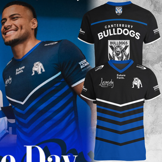 Canterbury-Bankstown Bulldogs NRL 2025 The Dogs Of War Limited Edition V-neck T-Shirt TM NTA V8