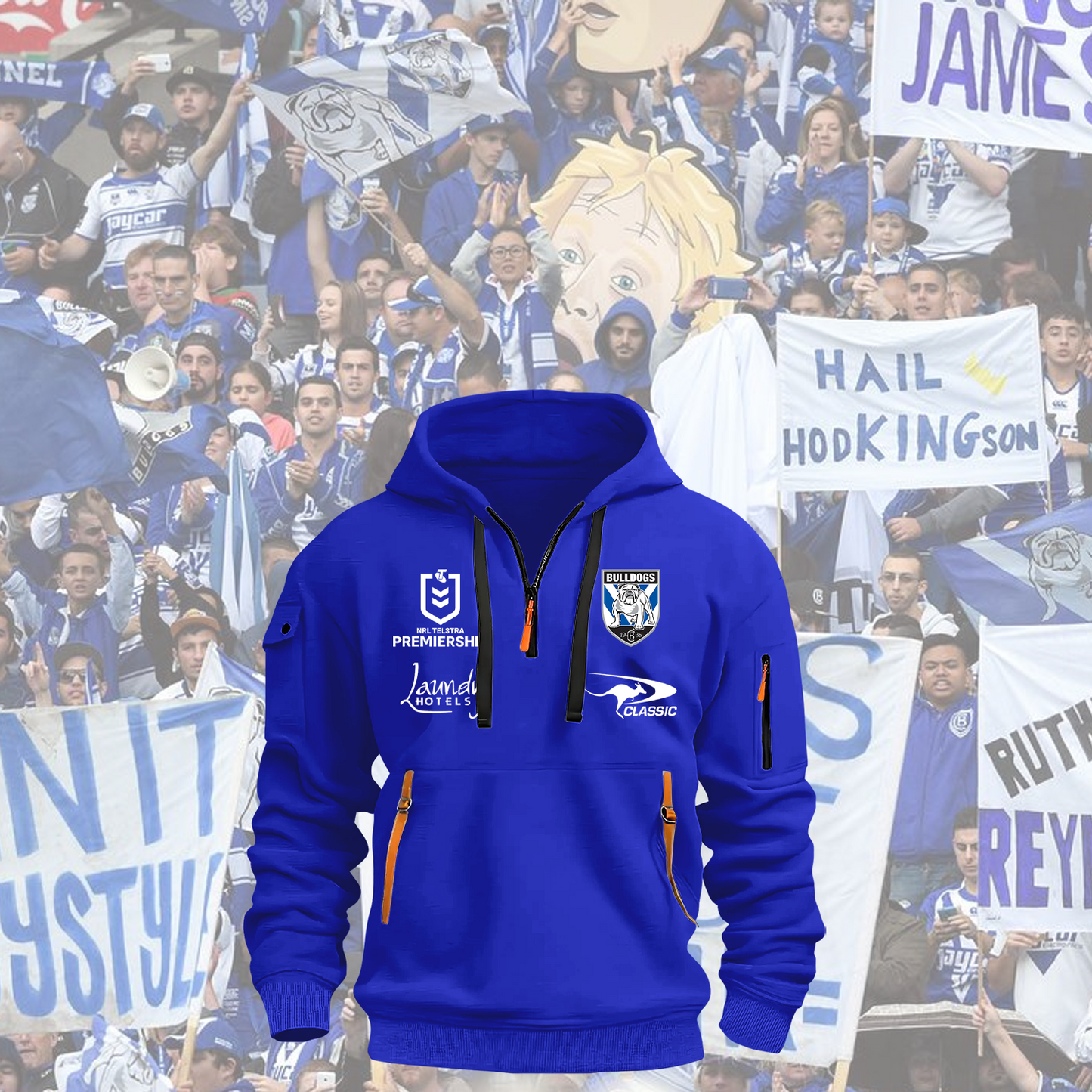 Canterbury-Bankstown Bulldogs NRL 2025 Zipper Hoodie TM NTA V9