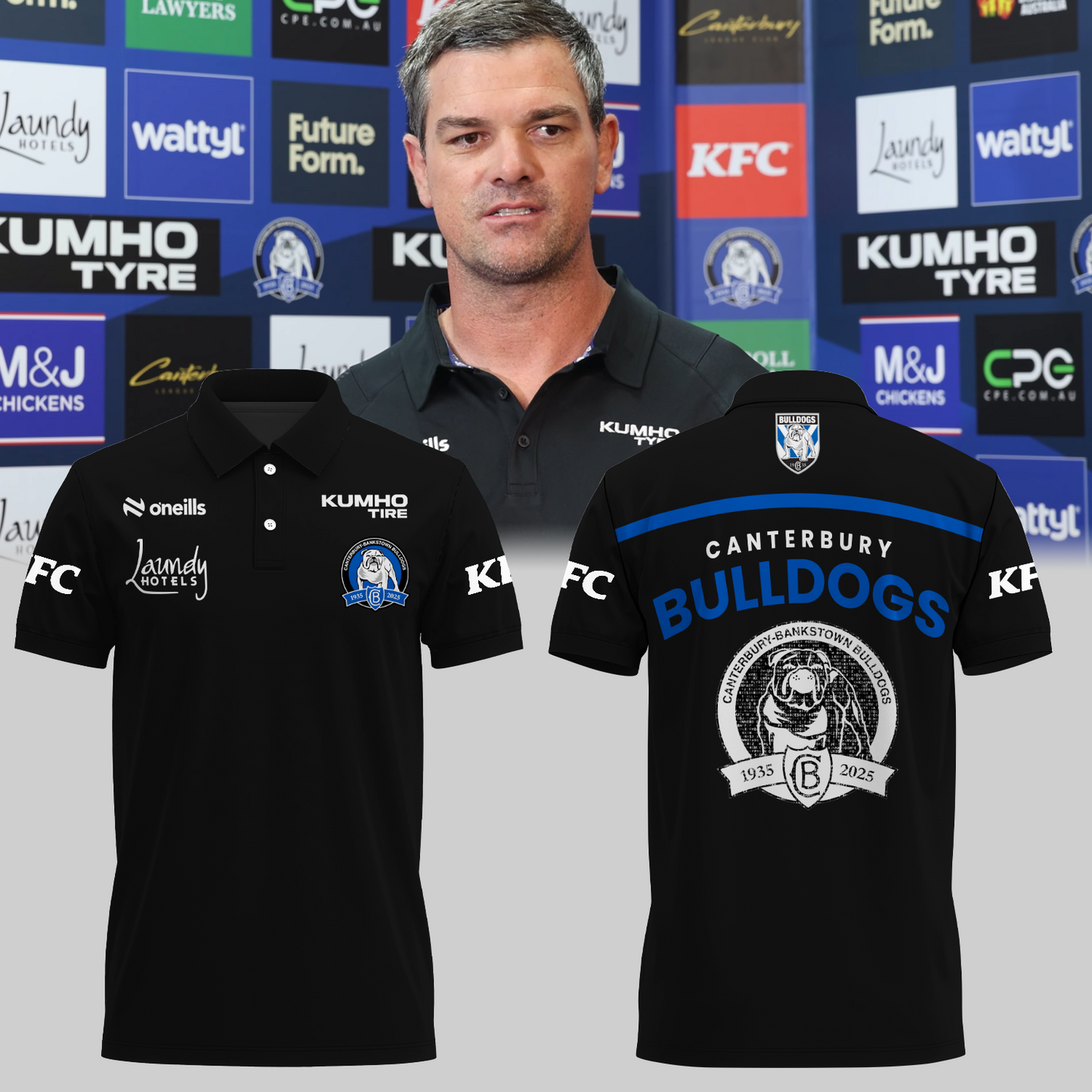 Canterbury-Bankstown Bulldogs NRL Coach 2025 Dogs Of War Limited Edition Polo Shirt TM V1