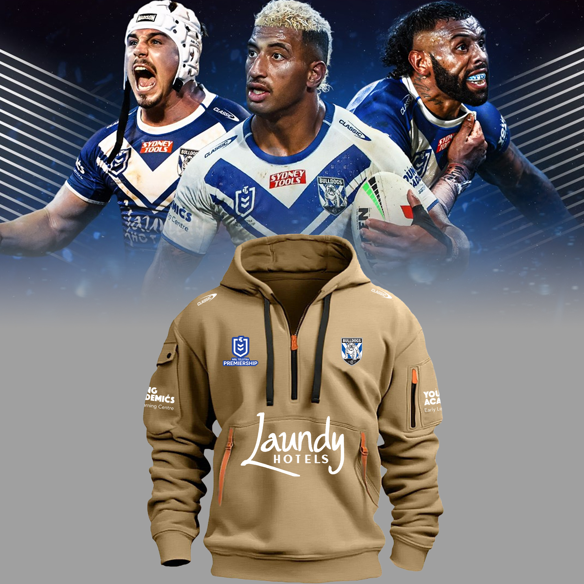 Canterbury-Bankstown Bulldogs NRL Dog Of War Limited Edition Zipper Hoodie TM V5