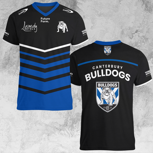 Canterbury Bulldogs 1 The Dogs Of War NRL 2025 Limited Edition V-neck T-Shirt TM NTA V1
