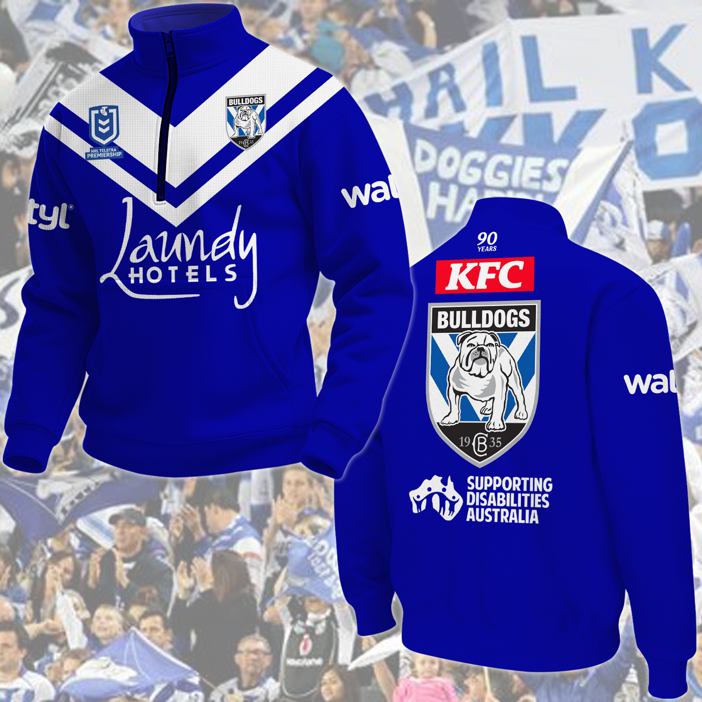 Canterbury Bulldogs 7 NRL 2025 New Hoodie TM NTA V1 TDT