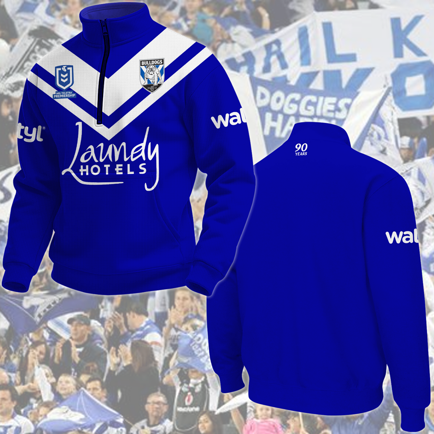 Canterbury Bulldogs 8 NRL 2025 New Hoodie TM NTA V1 TDT