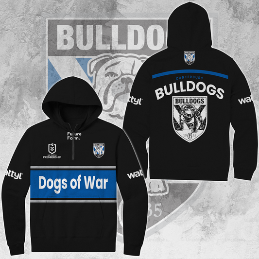 Canterbury Bulldogs NRL Big Fan Limited Edition Quarter Zip Hoodie TM V1
