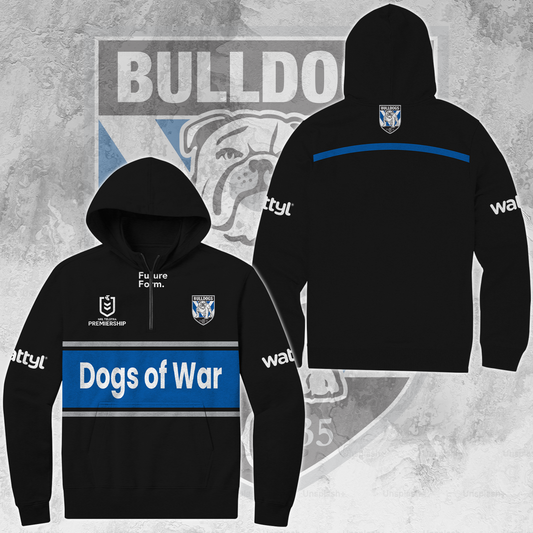 Canterbury Bulldogs NRL Big Fan Limited Edition Quarter Zip Hoodie TM V2