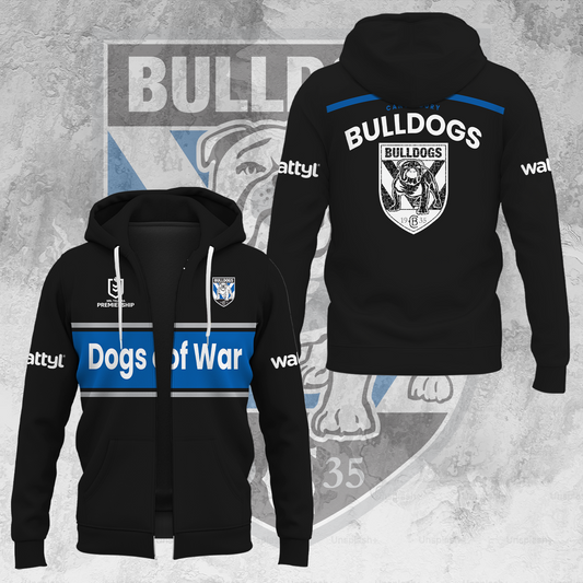 Canterbury Bulldogs NRL Big Fan Limited Edition Zip Hoodie TM V1