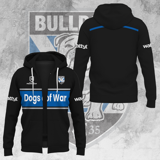 Canterbury Bulldogs NRL Big Fan Limited Edition Zip Hoodie TM V2