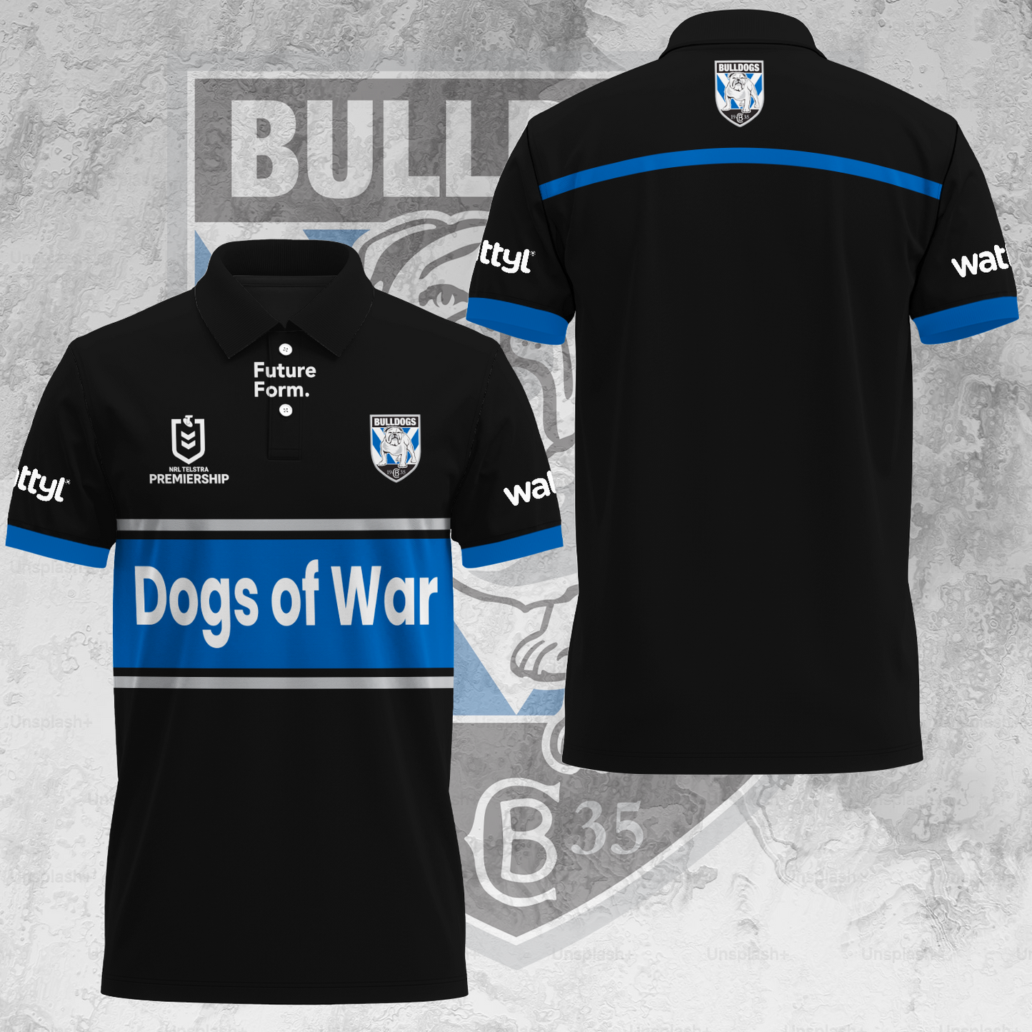 Canterbury Bulldogs NRL Dog Of War Special Edition Polo Shirt TM V2 NTA