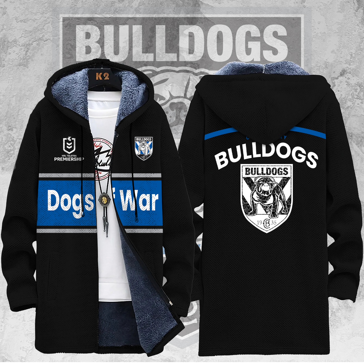 Canterbury Bulldogs NRL Limited Edition Fleece Windbreaker Jacket TM V3