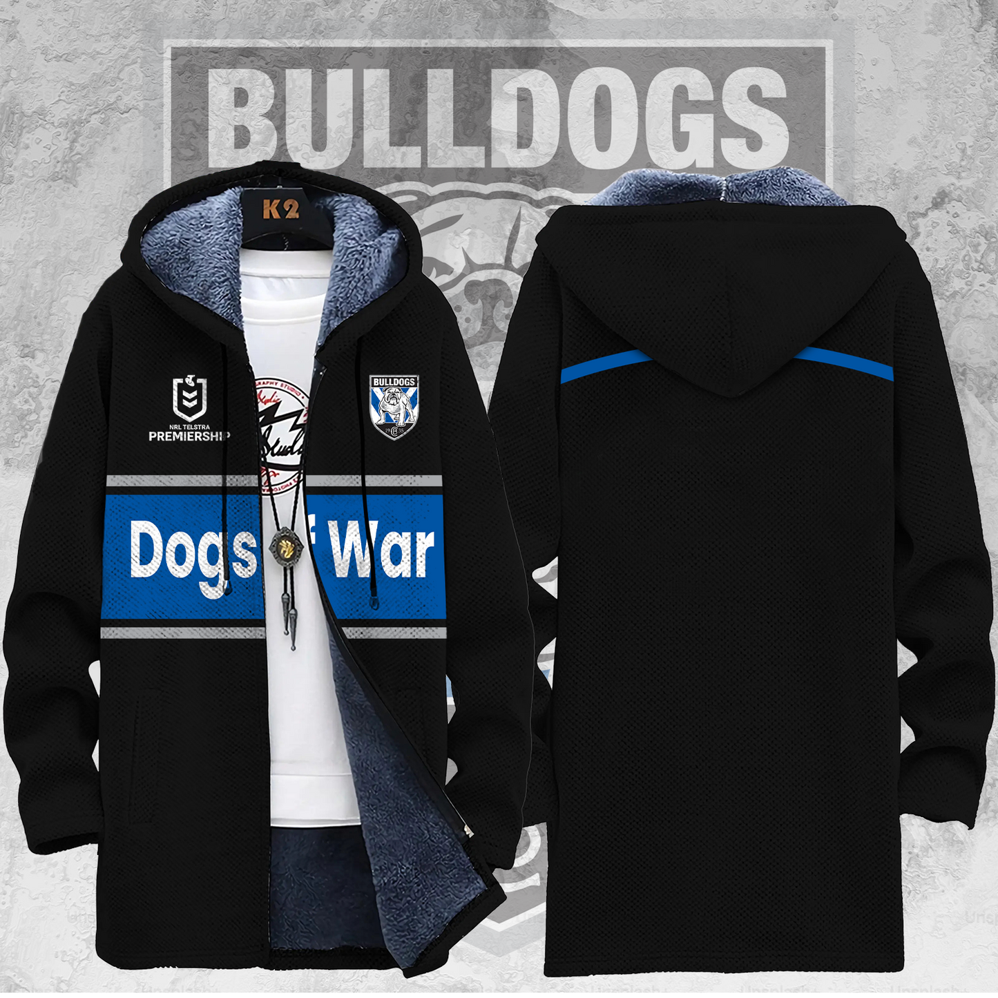 Canterbury Bulldogs NRL Limited Edition Fleece Windbreaker Jacket TM V4