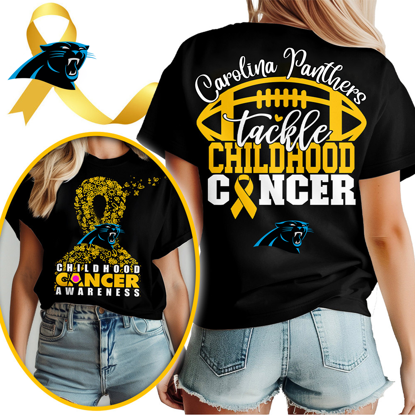 CAR X NFL Premium Childhood Cancer Awareness Month 3D Shirt DatND ThuongNH