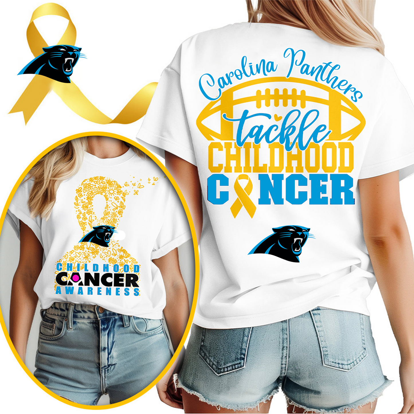 CAR X NFL Premium Childhood Cancer Awareness Month 3D Shirt DatND ThuongNH