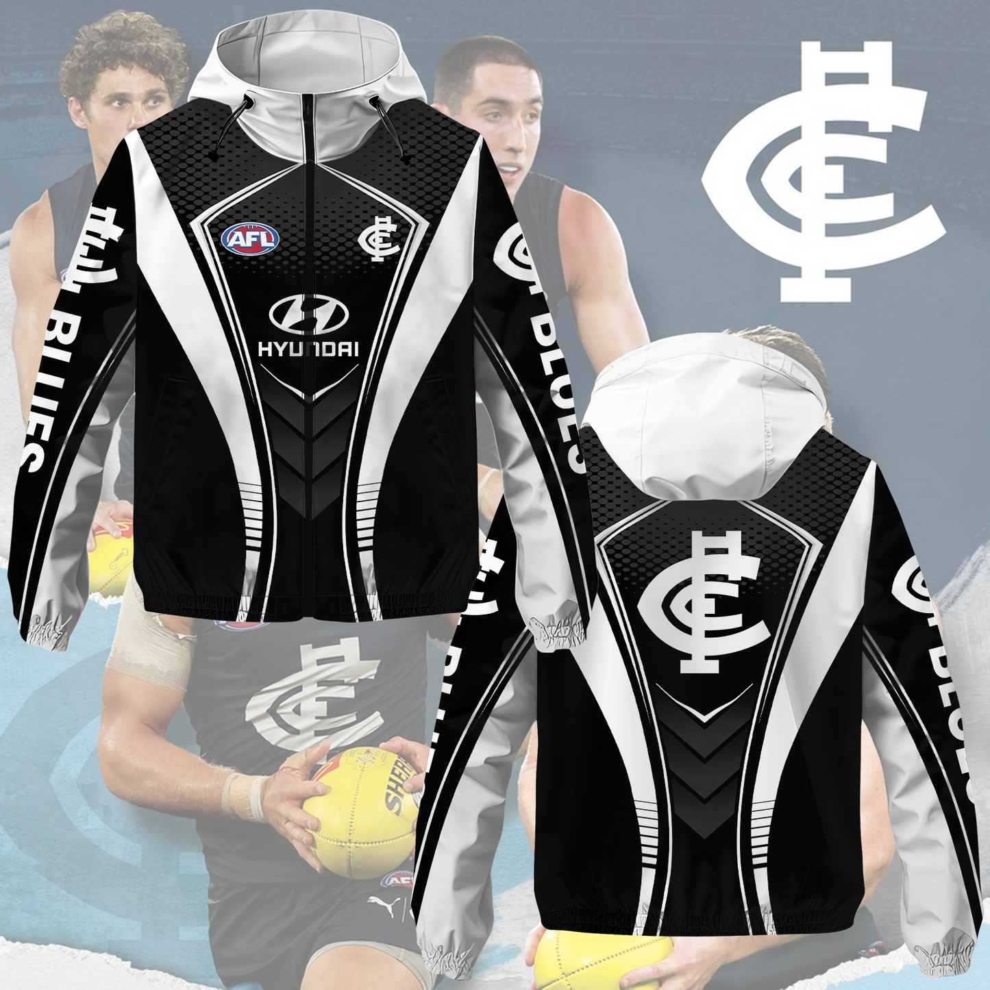 Carlton Blues 1 AFL 2025 Windbreaker Jacket TM NTA V2