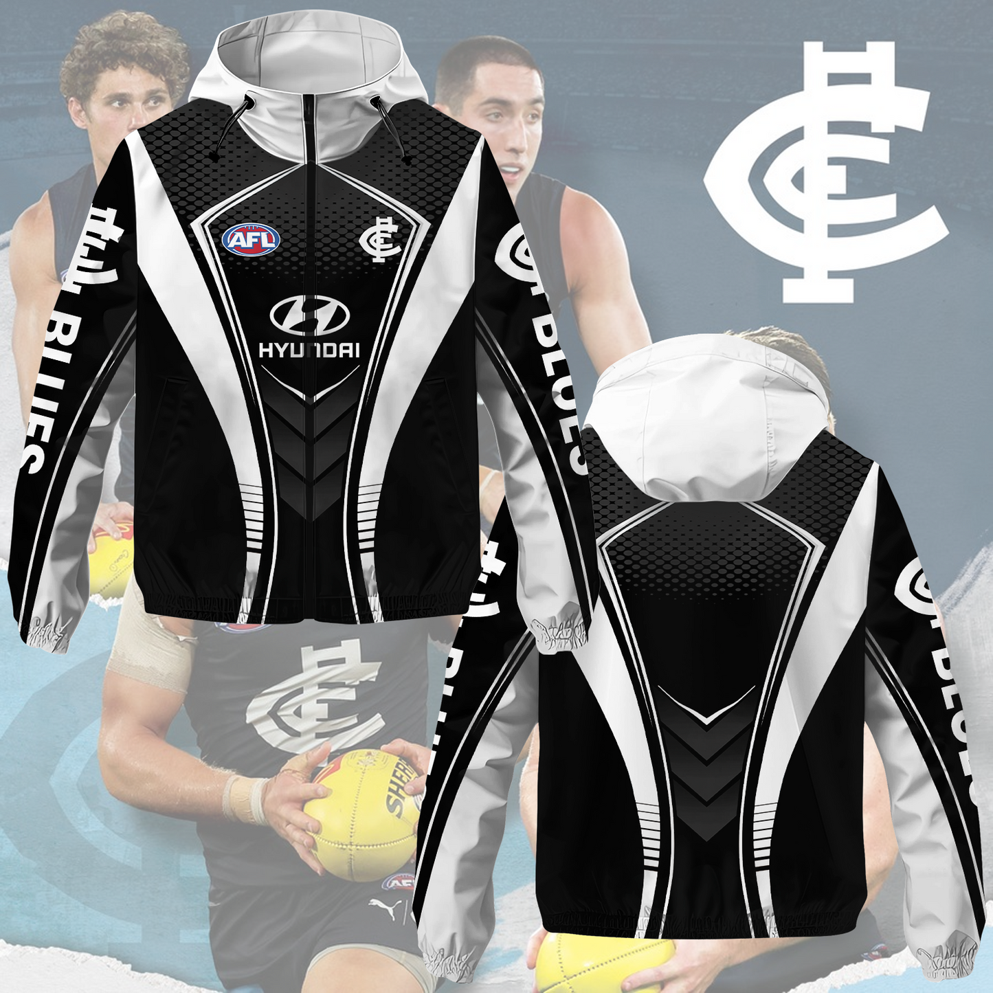 Carlton Blues 2 AFL 2025 Windbreaker Jacket TM NTA V2