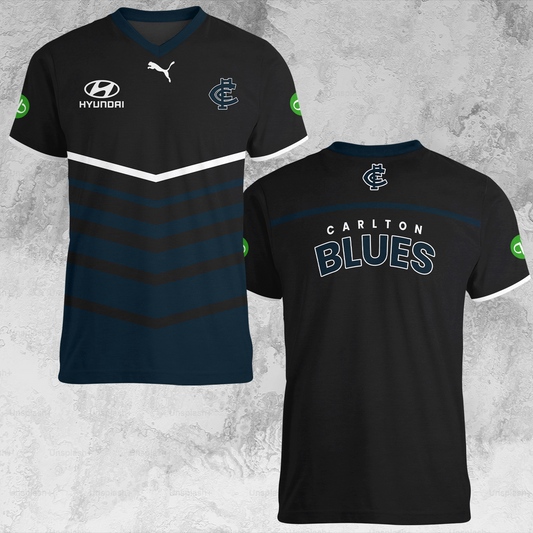 Carlton Blues 3 AFL 2025 Limited Edition V-neck T-Shirt TM NTA V1