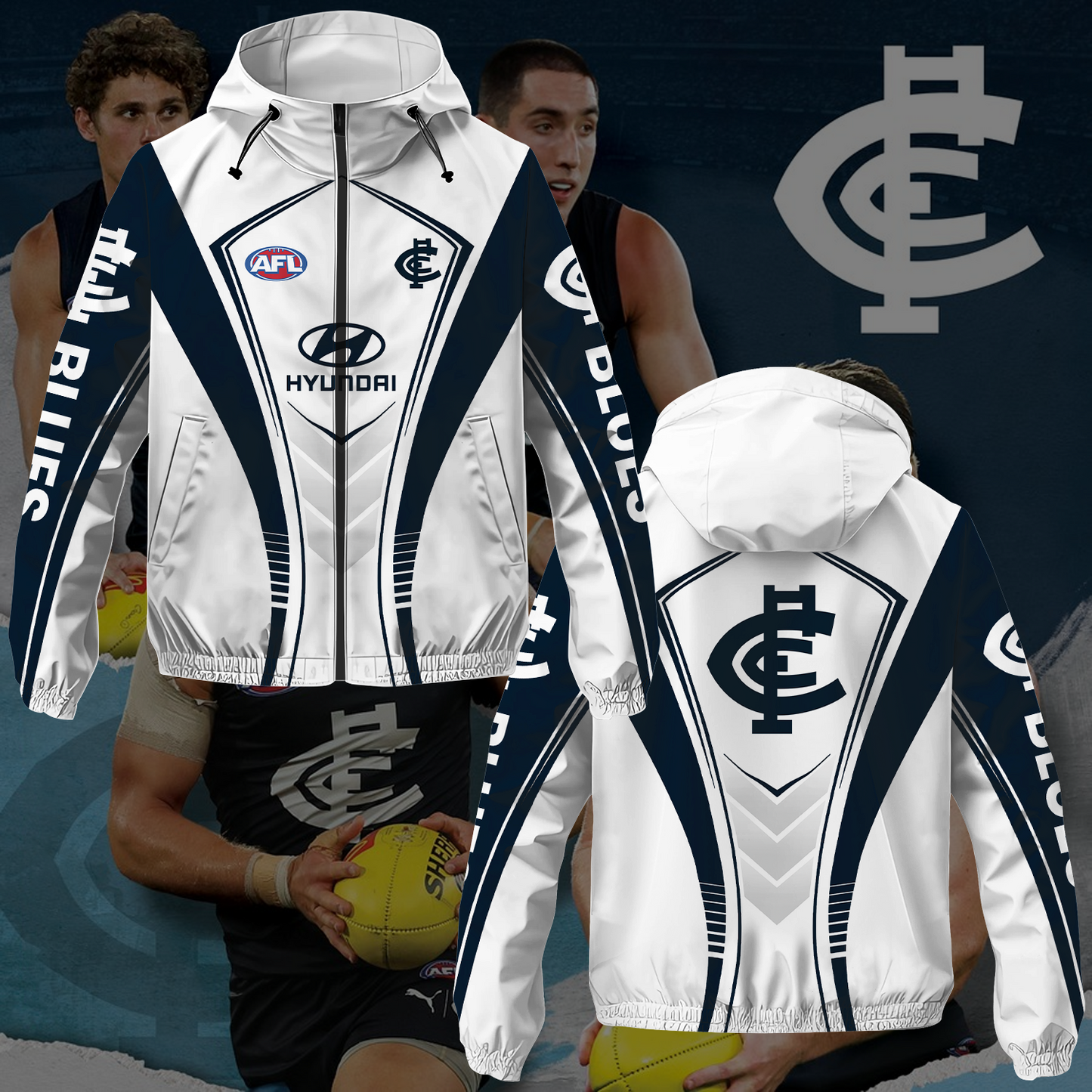 Carlton Blues 5 AFL 2025 Windbreaker Jacket TM NTA V2