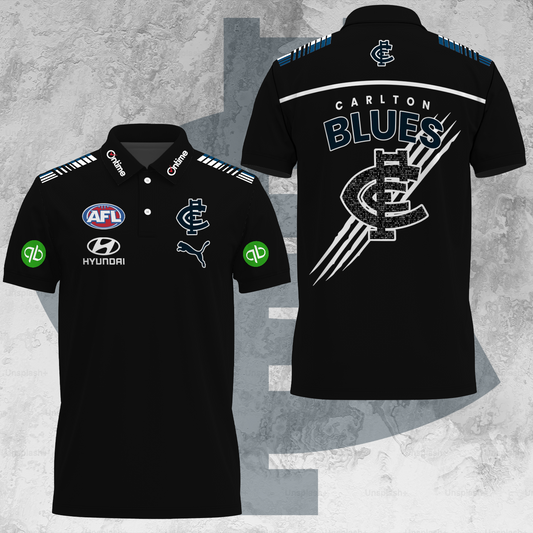 Carlton Football Club AFL 2025 Blues Limited Edition Polo Shirt TM V23