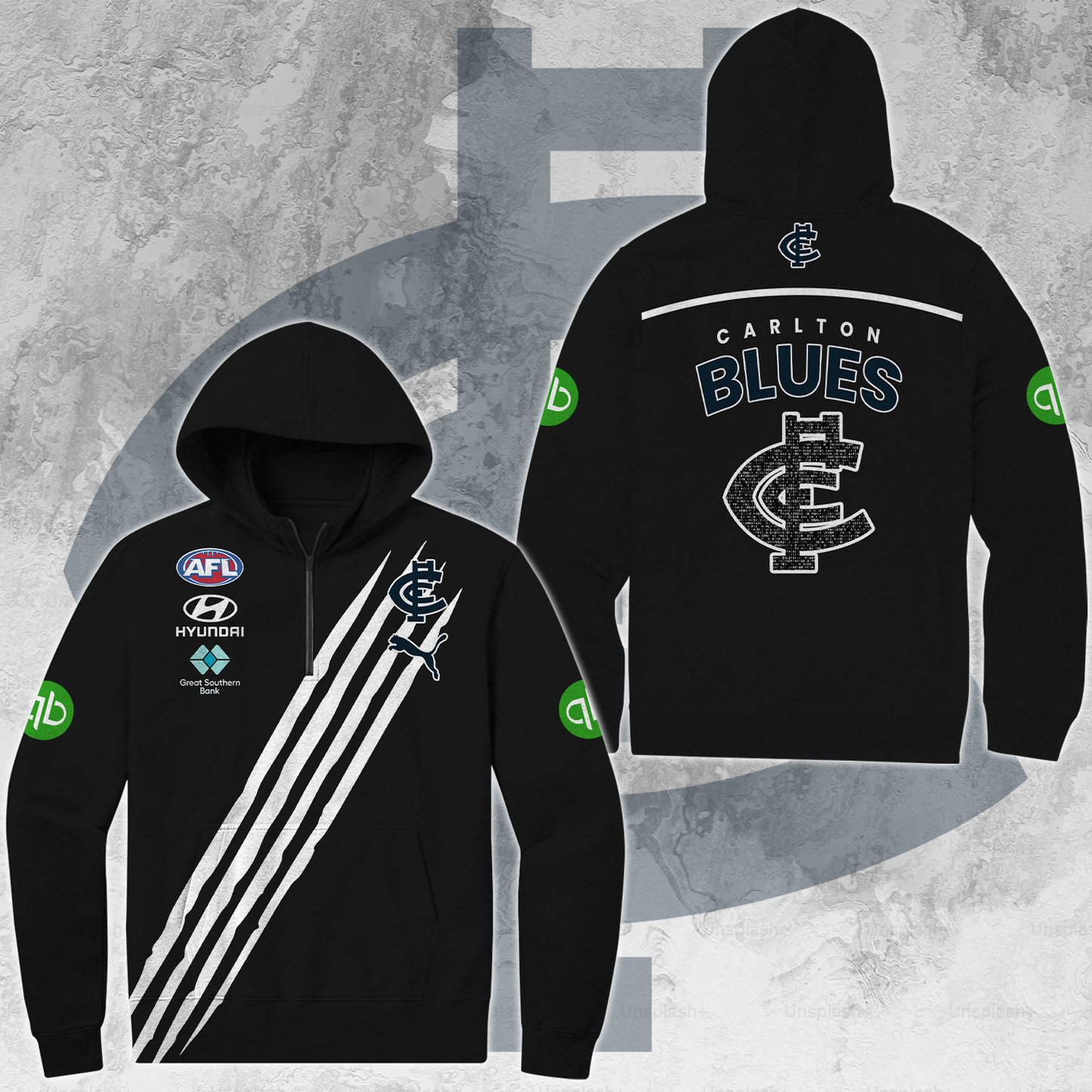 Carlton Football Club AFL Blues Limited Edition Quarter Zip Hoodie TM V1