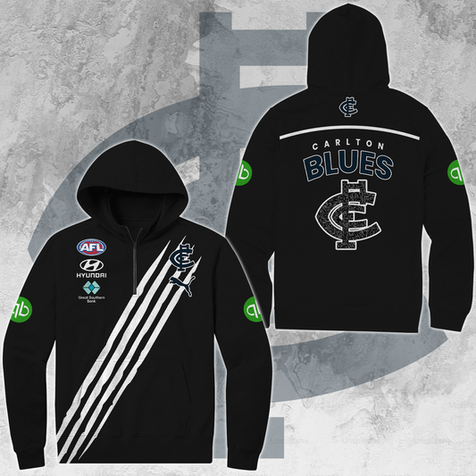 Carlton Football Club AFL Blues Limited Edition Quarter Zip Hoodie TM V1
