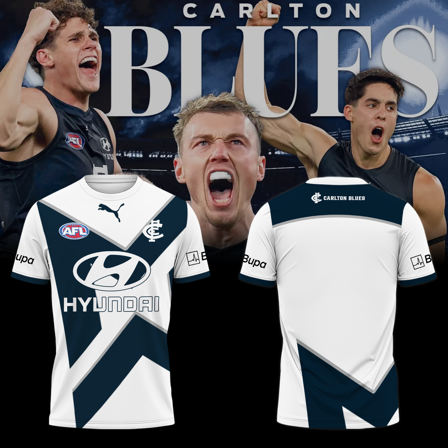 Carlton Football Club AFL Home Of The Blues Limited Edition T-Shirt TM - You will save more when you buy the clothes and hat combo V2