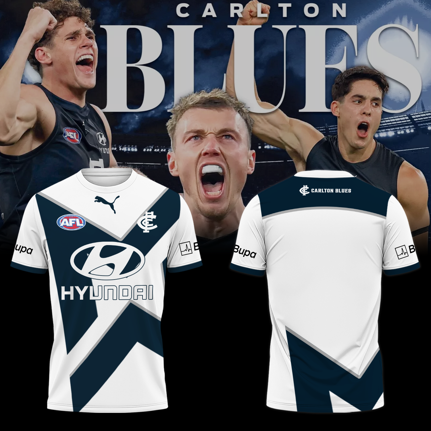 Carlton Football Club AFL Home Of The Blues Limited Edition T-Shirt TM V2