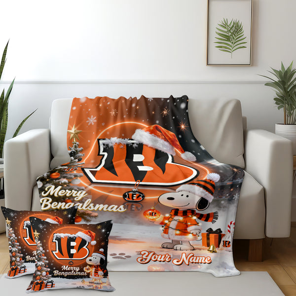 CB x SNP Premium Christmas Fleece Blanket & Throw Pillow V1 NAK NHT