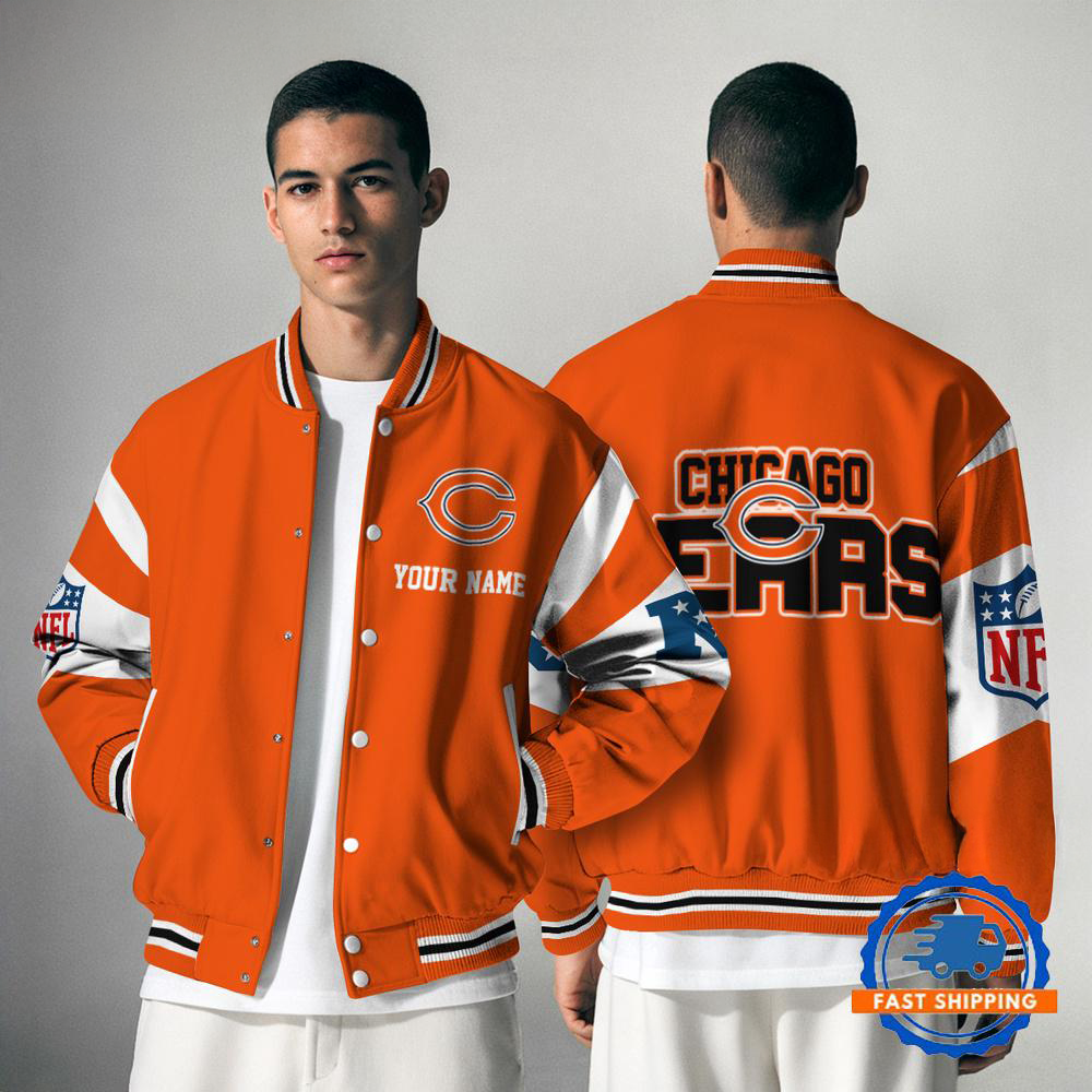 CHI NFL Varsity Jacket Custom Name For Fans DDT NTL